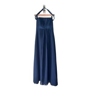 Alfred Angelo Empire Waist Navy Chiffon Sleeveless Halter Special Occassion Dres